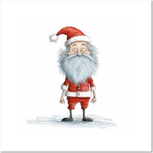 Dadaistic Art,Creative Child's Drawing - Santa Claus Posters and Art